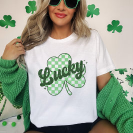 Retro Lucky St patrick's day Shamrock T Shirt
