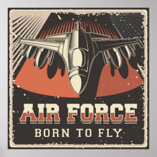 Retro Luft Force Poster