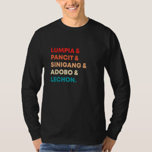 Retro Lumpia Pancit Sinigang Adobo Lechon Filipino T Shirt