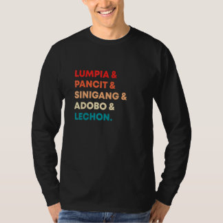 Retro Lumpia Pancit Sinigang Adobo Lechon Filipino T Shirt