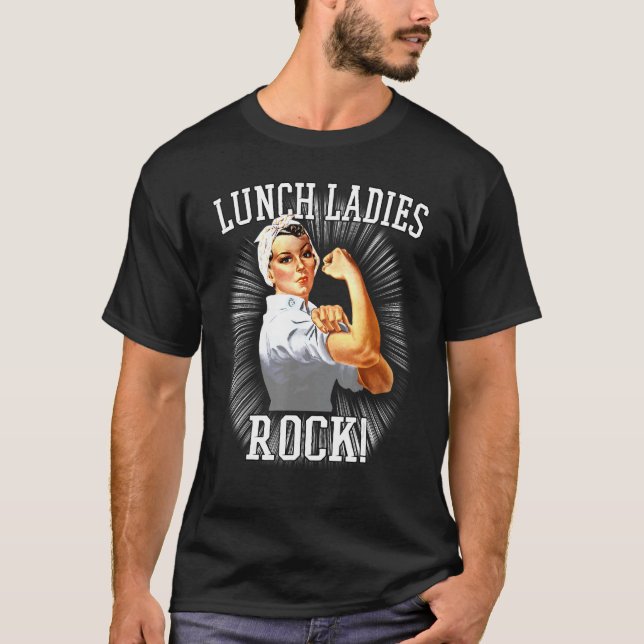 Retro Lunch Dam Sten Cafeteria Worker Funny Lun T Shirt (Framsida)