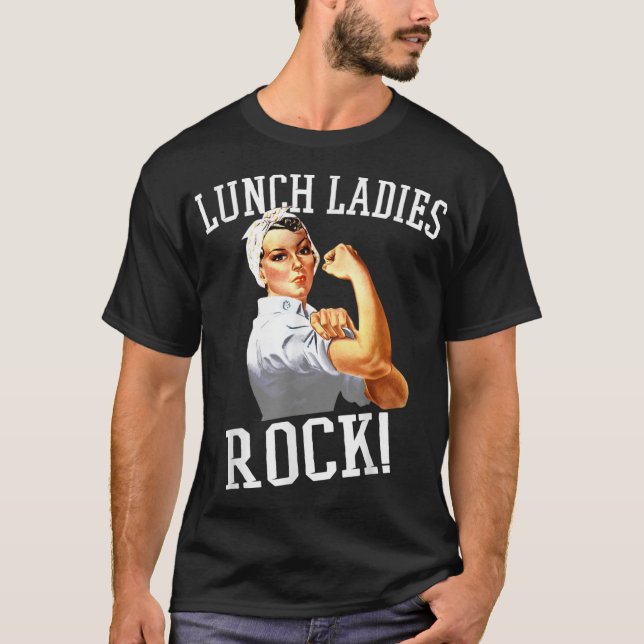 Retro Lunch Dam Sten Cafeteria Worker Funny Lun T Shirt (Framsida)