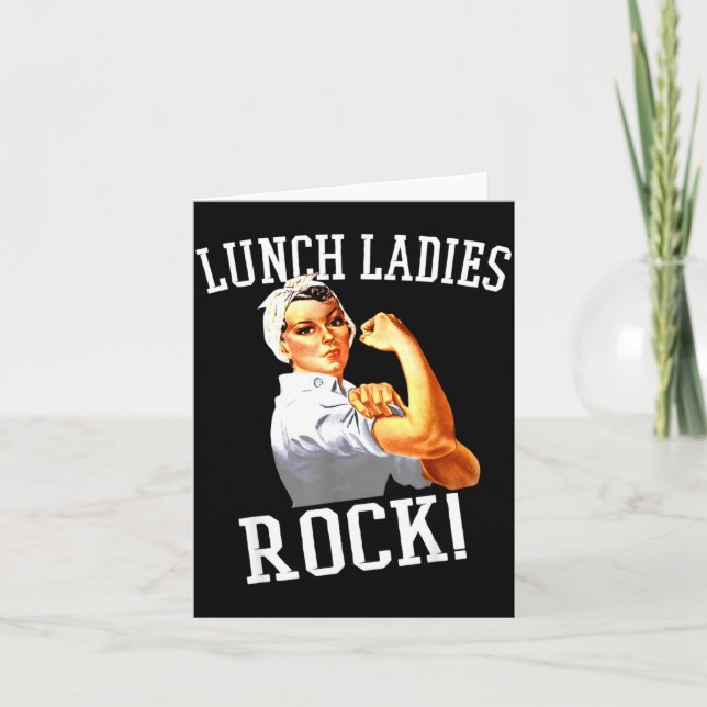 Retro Lunch Ladies Rock Cafeteria Worker Funny Lun Kort (Framsida)