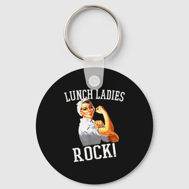 Retro Lunch Ladies Rock Cafeteria Worker Funny Lun Nyckelring (Framsida)