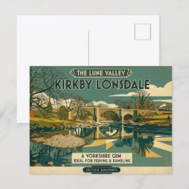 Retro Lune Valley Kirkby Lonsdale konsttryck Vykort
