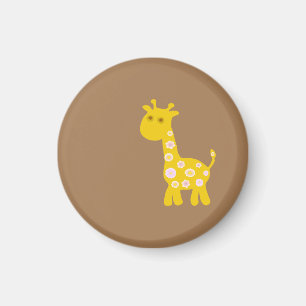 Retro lustigt Giraffe av blommor från pastel mönst Magnet