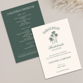 Retro Luxe Beach Bachelorette Logotyp Girls Resa Inbjudningar