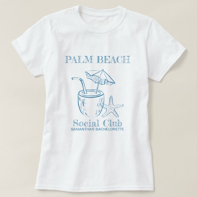 Retro Luxe Beach Social Club Logotyp Sösterfest T Shirt (Design framsida)