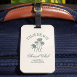Retro Luxe Beach Social Klubb Logotyp Bachelorette Bagagebricka<br><div class="desc">Retro Luxe Beach Bachelorette Logotyp Social Klubb Aesthetic Handflatan Träd Anpassningsbar Bachelorette bagagemärkning med personlig namn för bruden,  perfekt för en cancerungakrette,  tulumbachelorette eller någon annan strandbachelorette firande.</div>