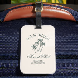 Retro Luxe Beach Social Klubb Logotyp Bachelorette Bagagebricka