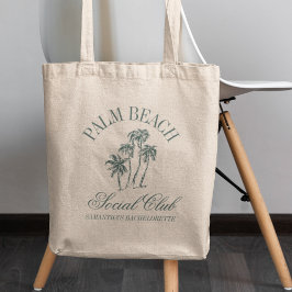 Retro Luxe Beach Social Klubb Logotyp Bachelorette Tygkasse