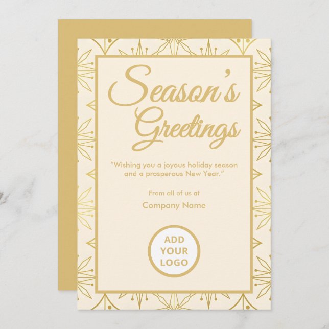 Retro Luxe Holiday Business Greeting Card Julkort (Fram/baksida)