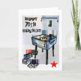 Retro Lycklig 70:e födelsedagskort Kort