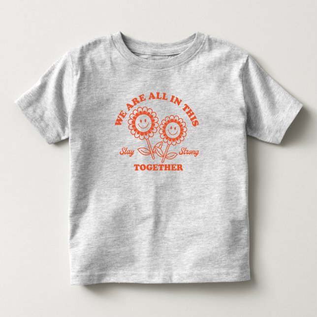Retro Lycklig-blomma grafik T Shirt (Framsida)