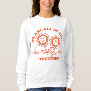 Retro Lycklig-blomma grafik T Shirt