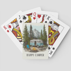 Retro Lycklig Camper Casinokort
