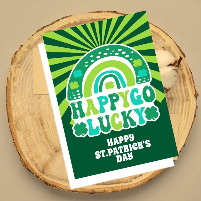 Retro Lycklig går Lucky St. Patrick's Day Kort (Skapare uppladdad)