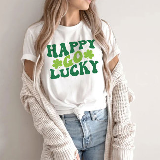 Retro Lycklig Go Lucky Shirt, St patrick's day T Shirt