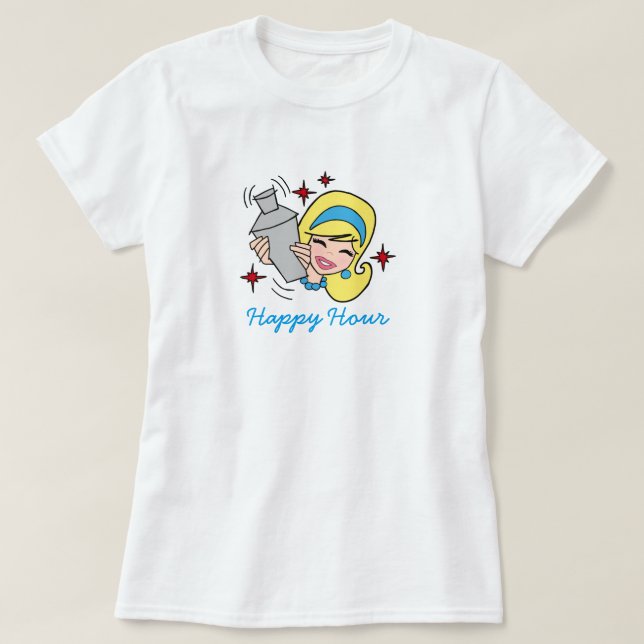 Retro Lycklig Hour T-Shirt (Design framsida)