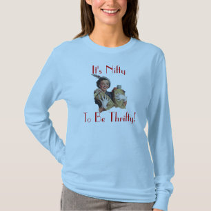 Retro lycklig med gullig roligt för tee shirt