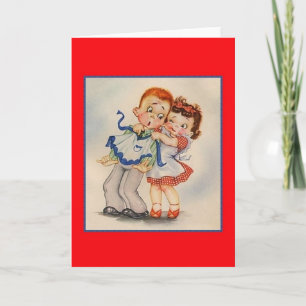 Retro Lycklig par Note Card Kort