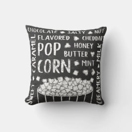 Retro Lycklig Popcorn Party Dekorativ kudde