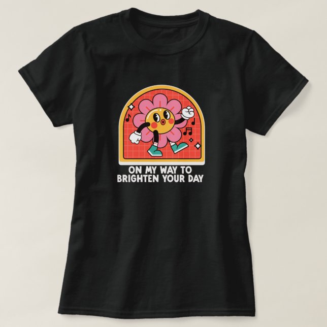 Retro Lycklig Positive Daisy T-Shirt (Design framsida)