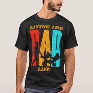 Retro Lycklig Pushstol Gemini Pappa Far dag T Shirt
