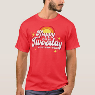 Retro Lycklig twosday - förväntning på Underbart S T Shirt