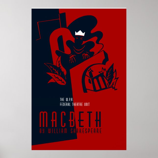 Retro Macbeth William Shakespeare Poster (Framsidan)