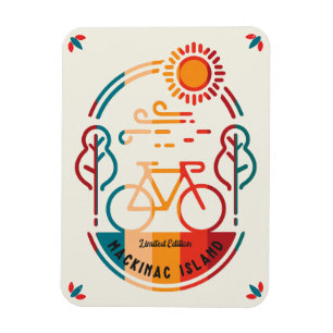 Retro Mackinac Island Bike Trail Magnet