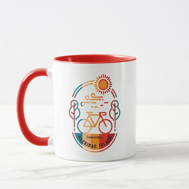 Retro Mackinac Island Bike Trail Mugg (Vänster)
