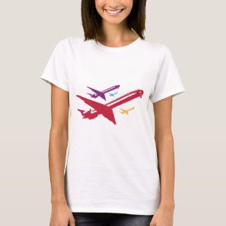 Retro Mad Hund Flygplan Jet Tee Shirt