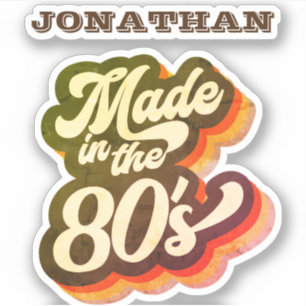 Retro Made in 1980-talets ädla citat Namn Klistermärken