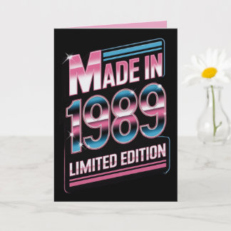 Retro Made in 1989 Limited Birthday Card Kort