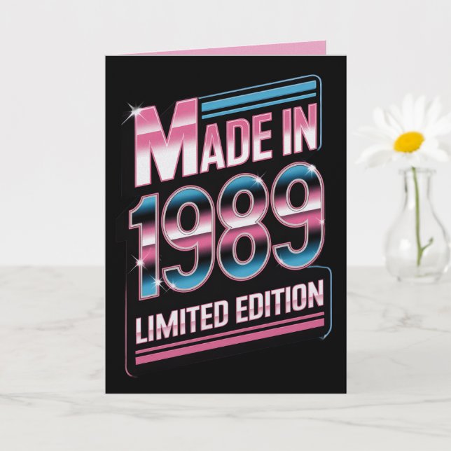 Retro Made in 1989 Limited Birthday Card Kort (Liten växt)