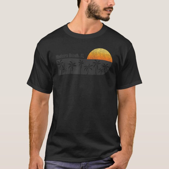 Retro Madeira Beach FL T-shirt Florida Beach Shirt (Framsida)