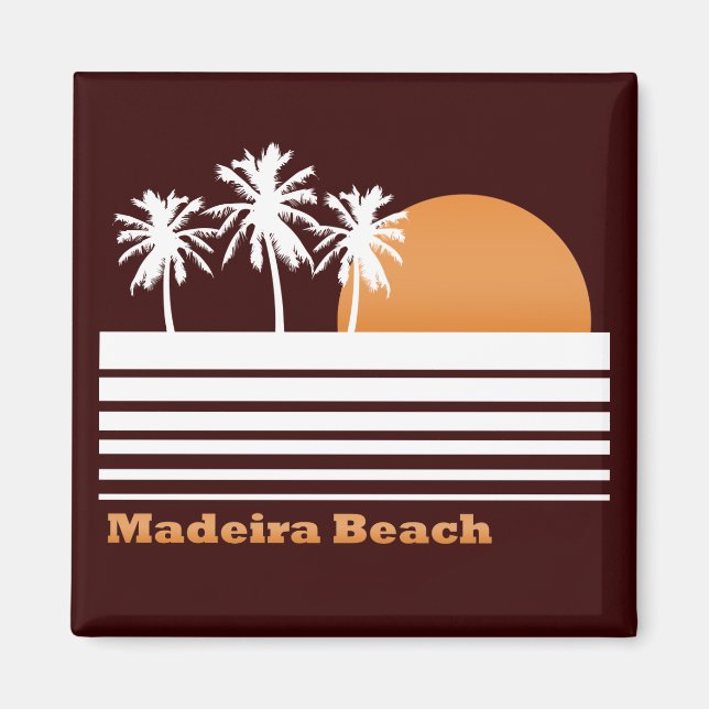 Retro Madeira Beach Magnet (Framsidan)