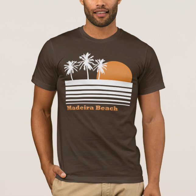 Retro Madeira strandT-tröja Tee Shirt (Framsida)