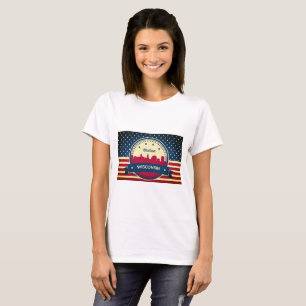 Retro Madison Wisconsin Skyline Tee Shirt