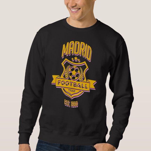 Retro Madrid Spain Gameday Sport Real Ocer Fläkt Lång Ärmad Tröja (Framsida)