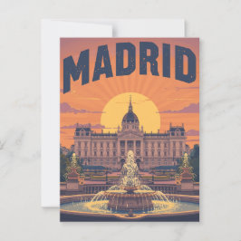 Retro Madrid Travel Vykort
