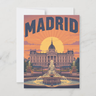 Retro Madrid Travel Vykort
