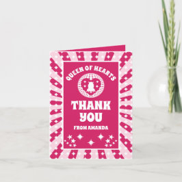 Retro Magenta Hjärtans Drottning Födelsedags Tacks Tack Kort