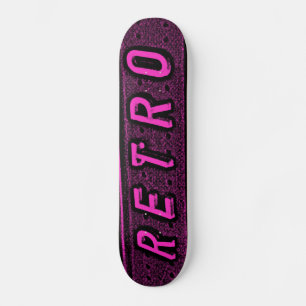 Retro - Magenta och svart Mini Skateboard Bräda 18,7 Cm