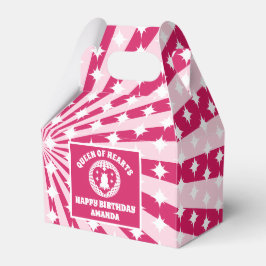 Retro Magenta Queen of Hearts Födelsedagsfest Presentaskar