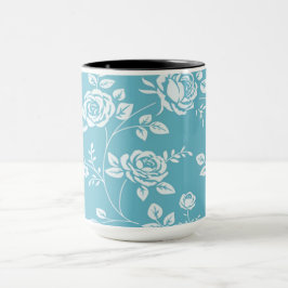Retro_Maggie-Floral_Maggie Blue* anpassningsbar Mugg