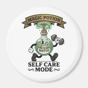 Retro Magic Elixir Självomsorgsläge Fitnesspresent Magnet