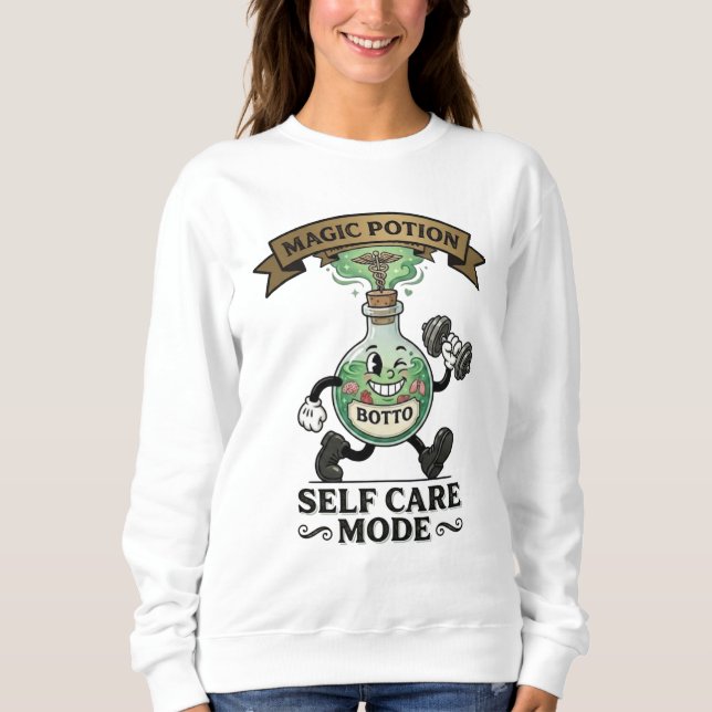 Retro Magic Elixir Självomsorgsläge Fitnesspresent T Shirt (Framsida)