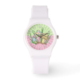 Retro Magic Mushroom Rosa and Gult Armbandsur